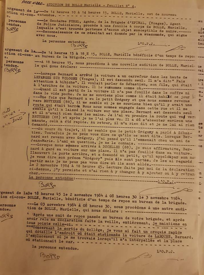 Procès verbal de Murielle Bolle (2 novembre 1984) 2